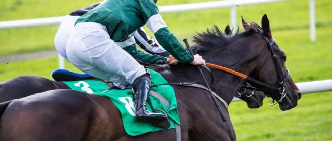 Jockey with Green Silks During Race
