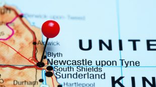 Red Pin in Map of Newcastle